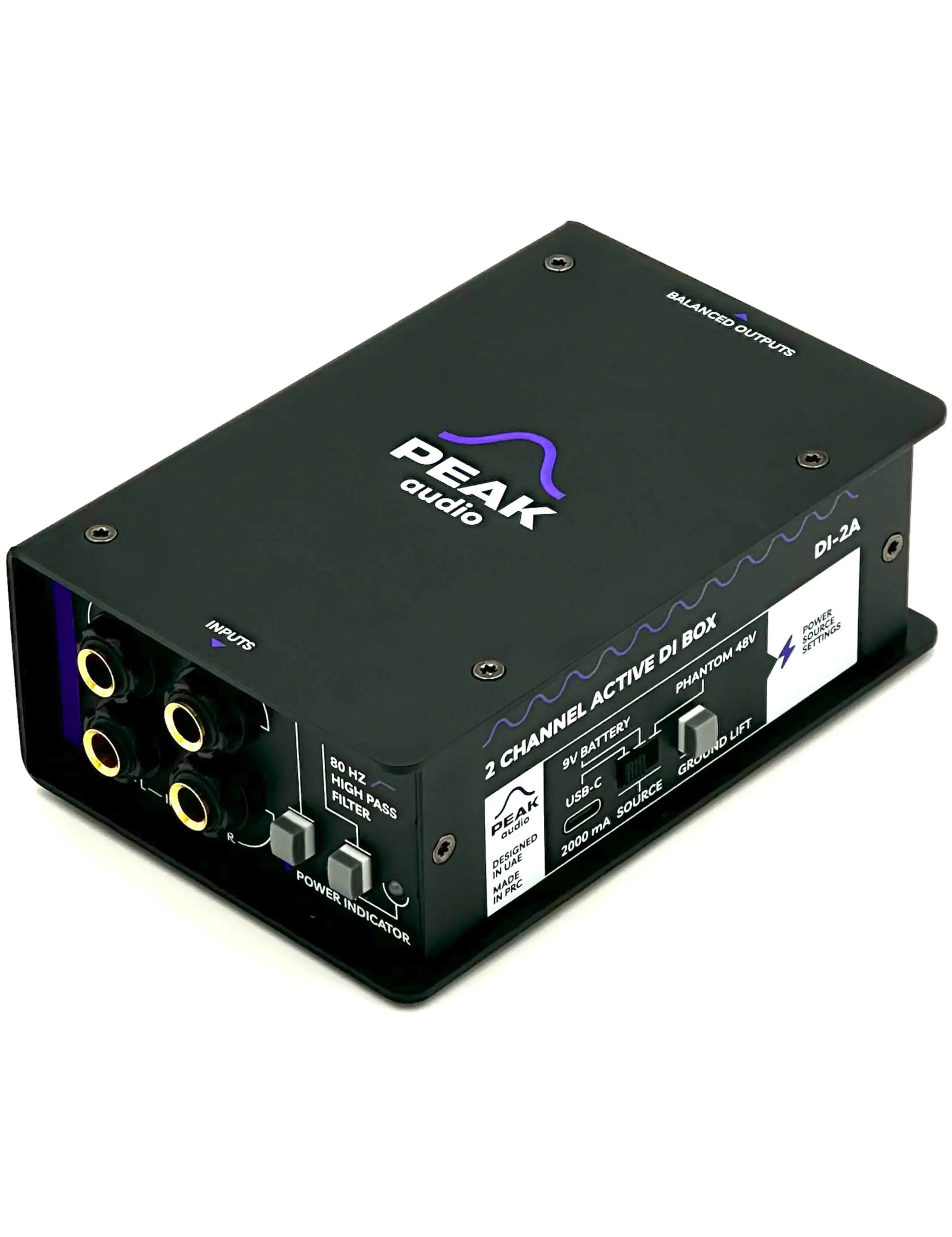 Peak Audio DI-2A Phantom Powered 2-Channel Active DI Box