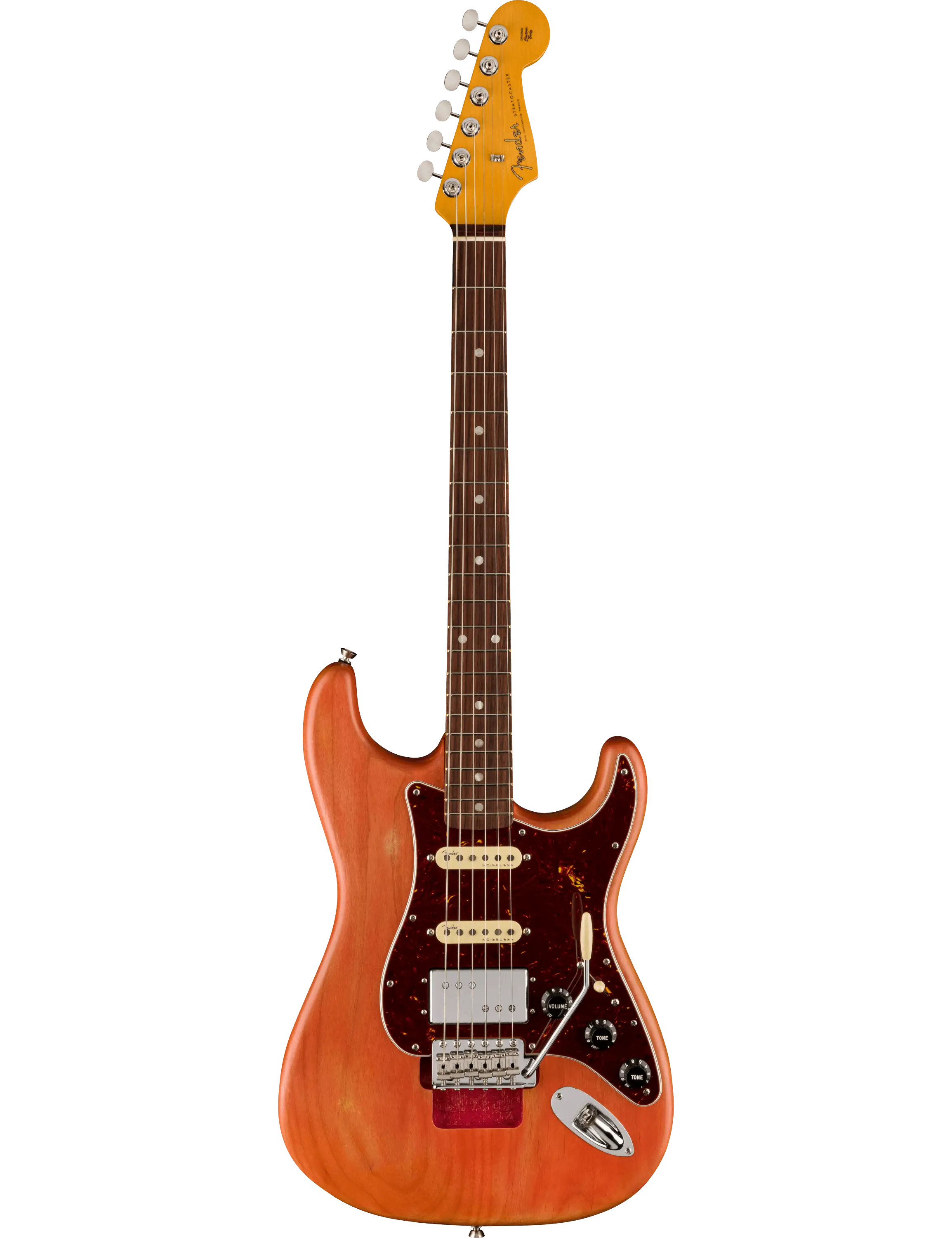 Fender Michael Landau Coma Stratocaster front view with HSS pickup layout and rosewood fretboard