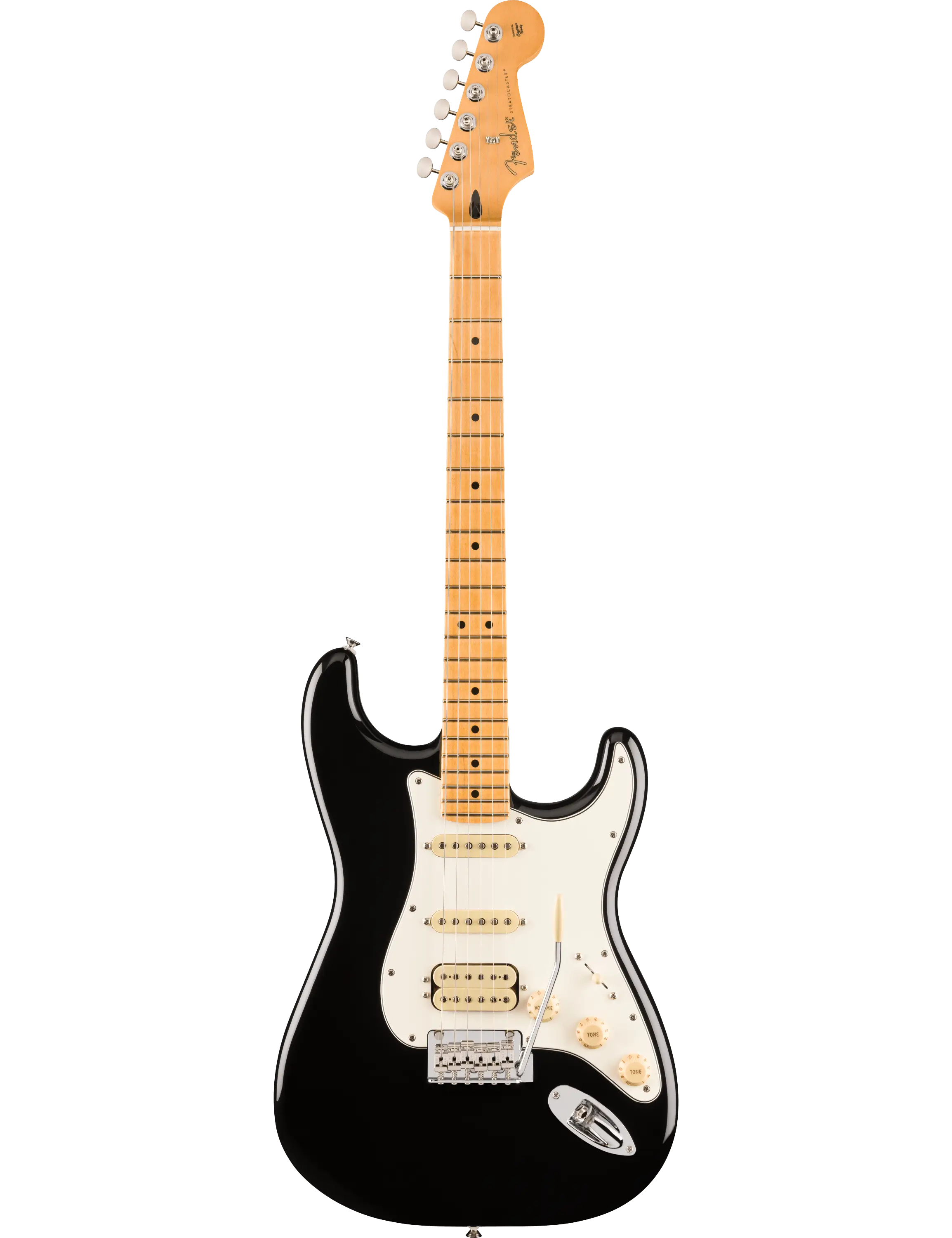 Fender Player II Stratocaster HSS in Black with Alnico pickups and 2-point tremolo system