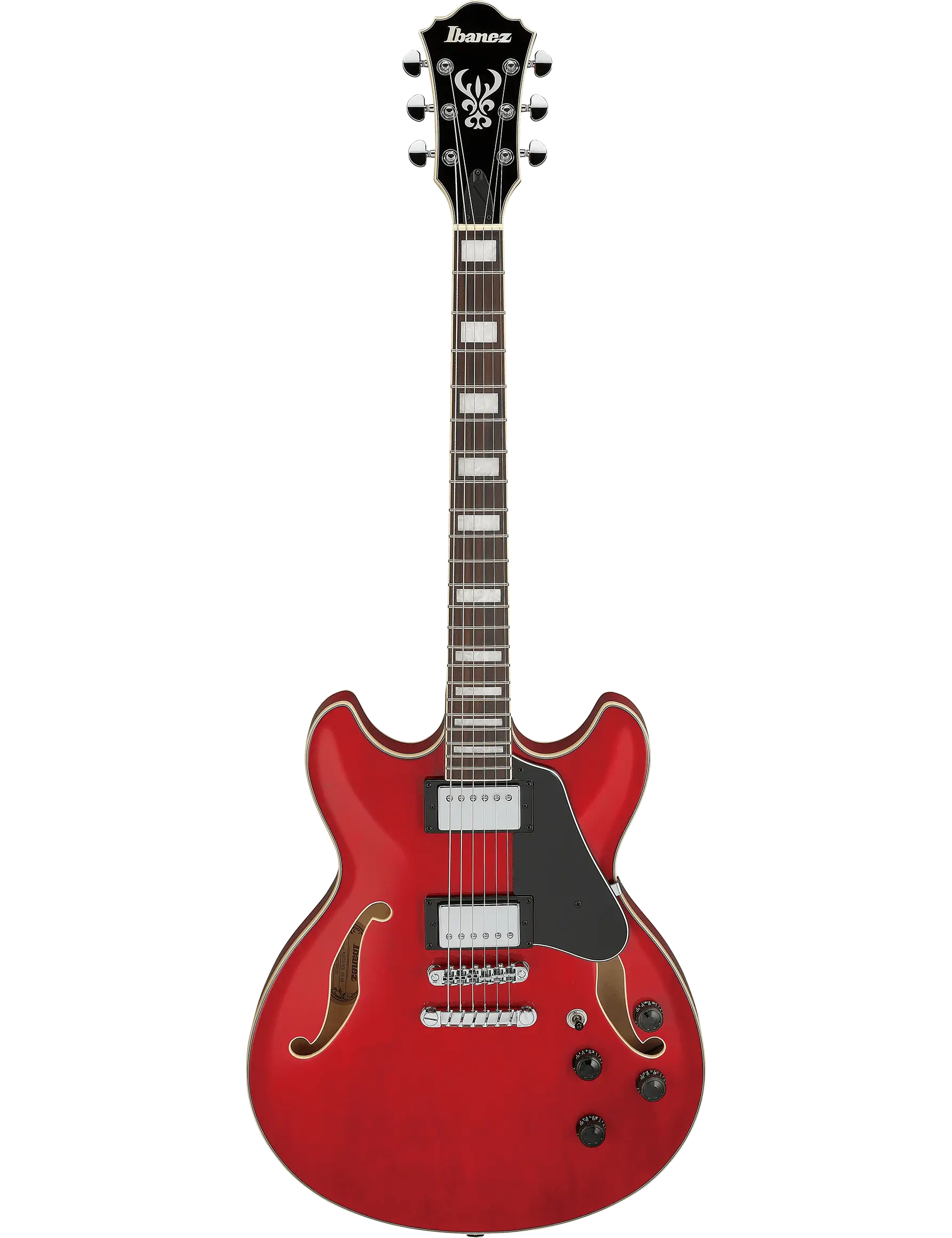 Ibanez AS73 semi-hollow electric guitar in Transparent Cherry Red finish.