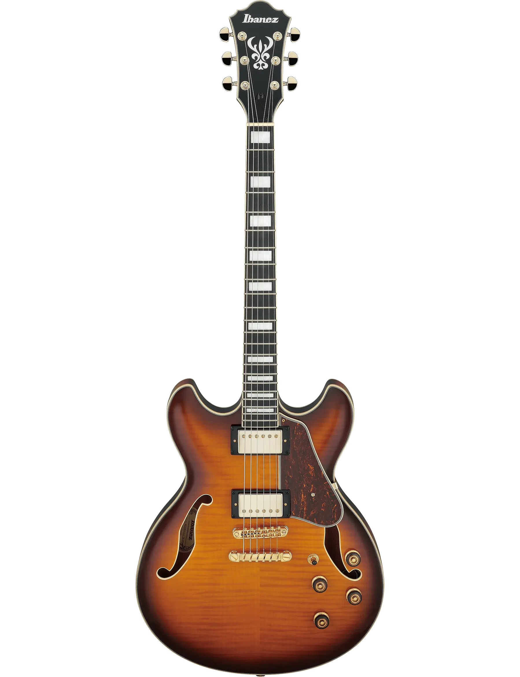 Ibanez AS93FM Artcore Expressionist semi-hollow electric guitar in Violin Sunburst finish.