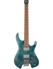 Ibanez Q52PB headless electric guitar in Cosmic Blue Low Gloss finish, offering sleek aesthetics and high-performance features.