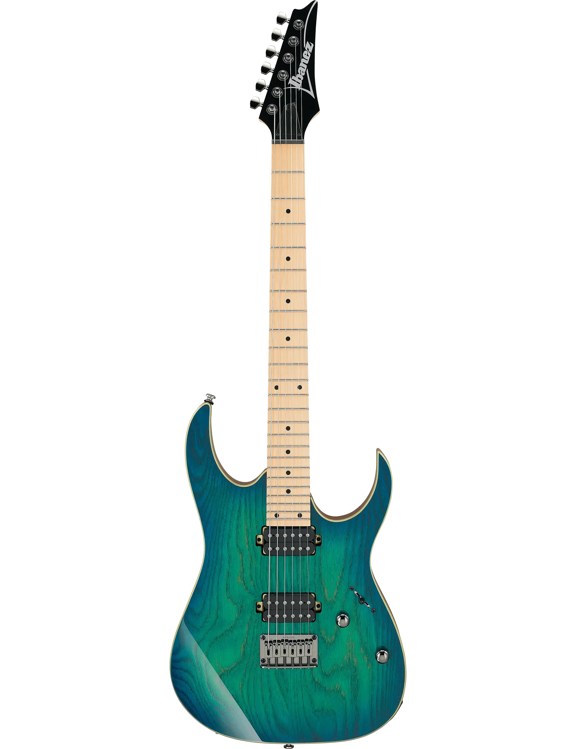 Ibanez RG421AHM electric guitar in Blue Moon Burst finish.